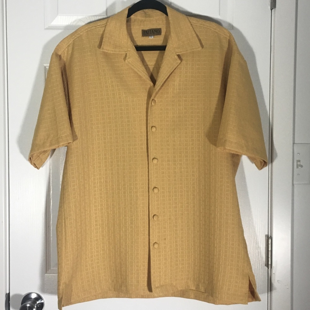 Paitano Men's Gold Button Down Shirt